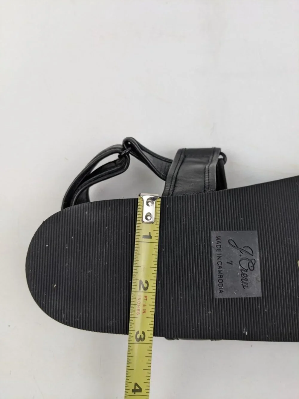 J Crew Pacific Sandals Shoes Womens Size 7 Black Leather Strappy Adjustable